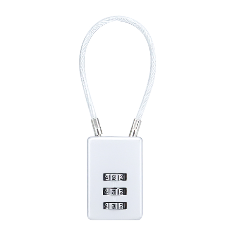 XMM-8050 Silver rectangle cable wire combination lock zinc alloy digital password code security lock with custom cable pad lock