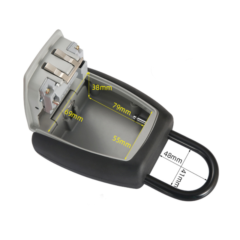 New design 4 numbers password key safe box lock aluminium alloy pad lock outdoor storage key security lock with handle xmm-904