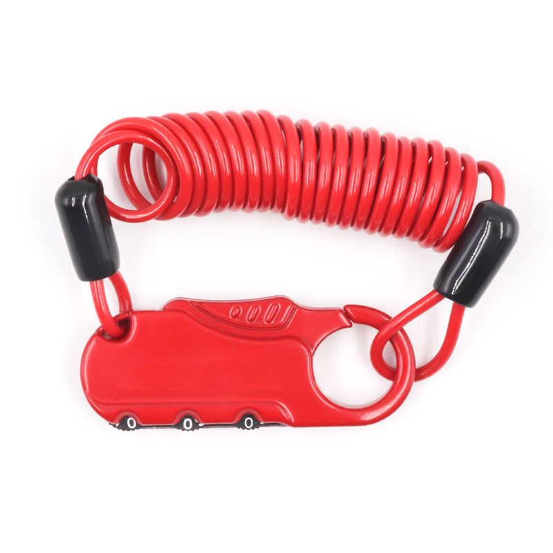 Extending length coded digital padlock XMM-8080 anti-theft luggage helmet wrist steel wire password combination cable lock