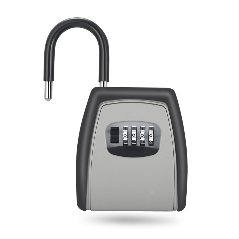New design 4 numbers password key safe box lock aluminium alloy pad lock outdoor storage key security lock with handle xmm-904